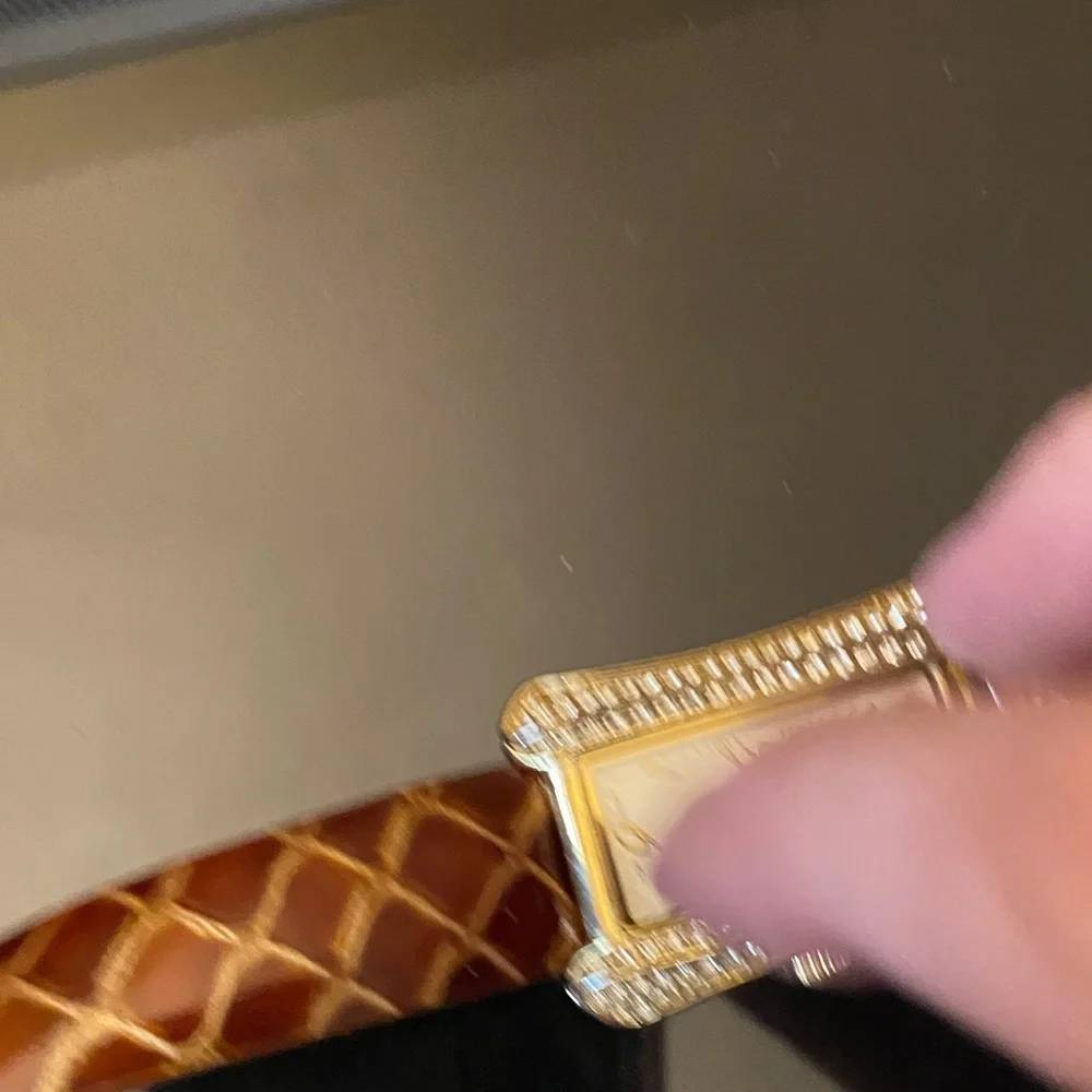 Luxurious Gold Women's Watch with Brown Strap